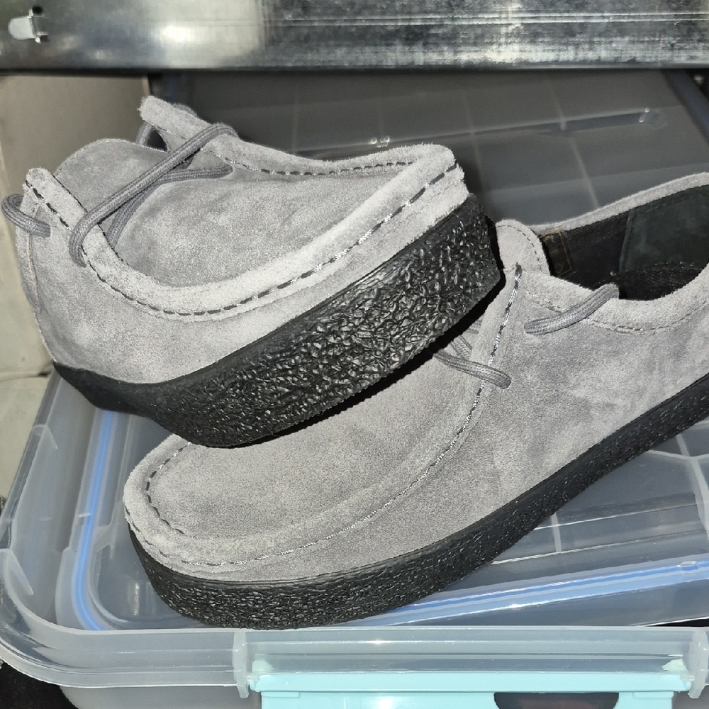 Men's Gray Suede Casual Creeper Shoes - Suede Upper - Picture 2 of 7
